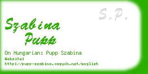 szabina pupp business card